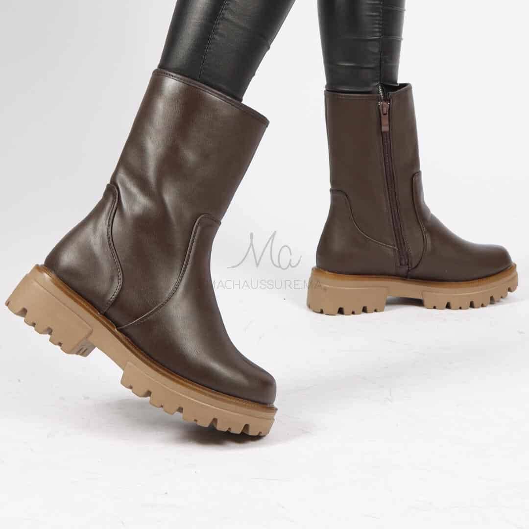 TORA - Bottines en Marron.