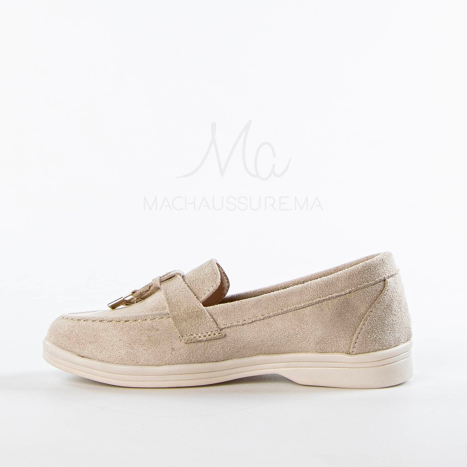 Opaline – Mocassins Fille en Beige.
