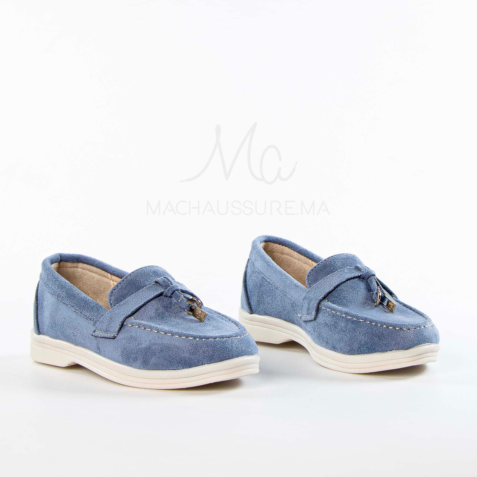 Opaline – Mocassins Fille en Bleuciel.
