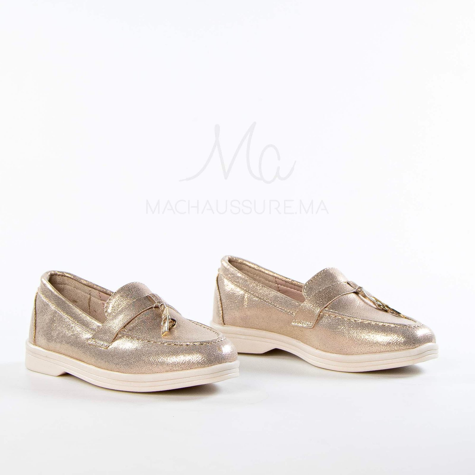 Opaline – Mocassins Fille en Bronze.