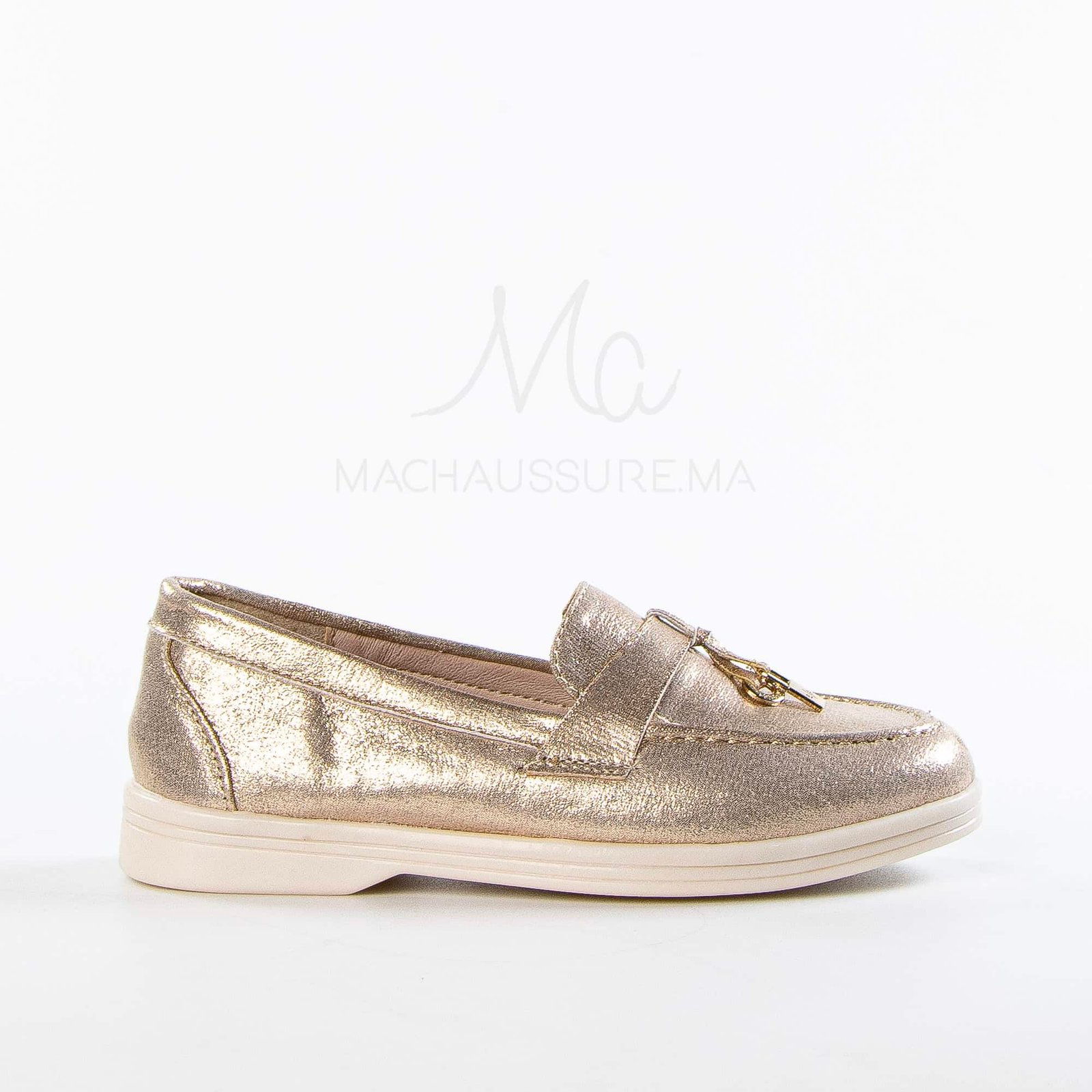 Opaline – Mocassins Fille en Bronze.
