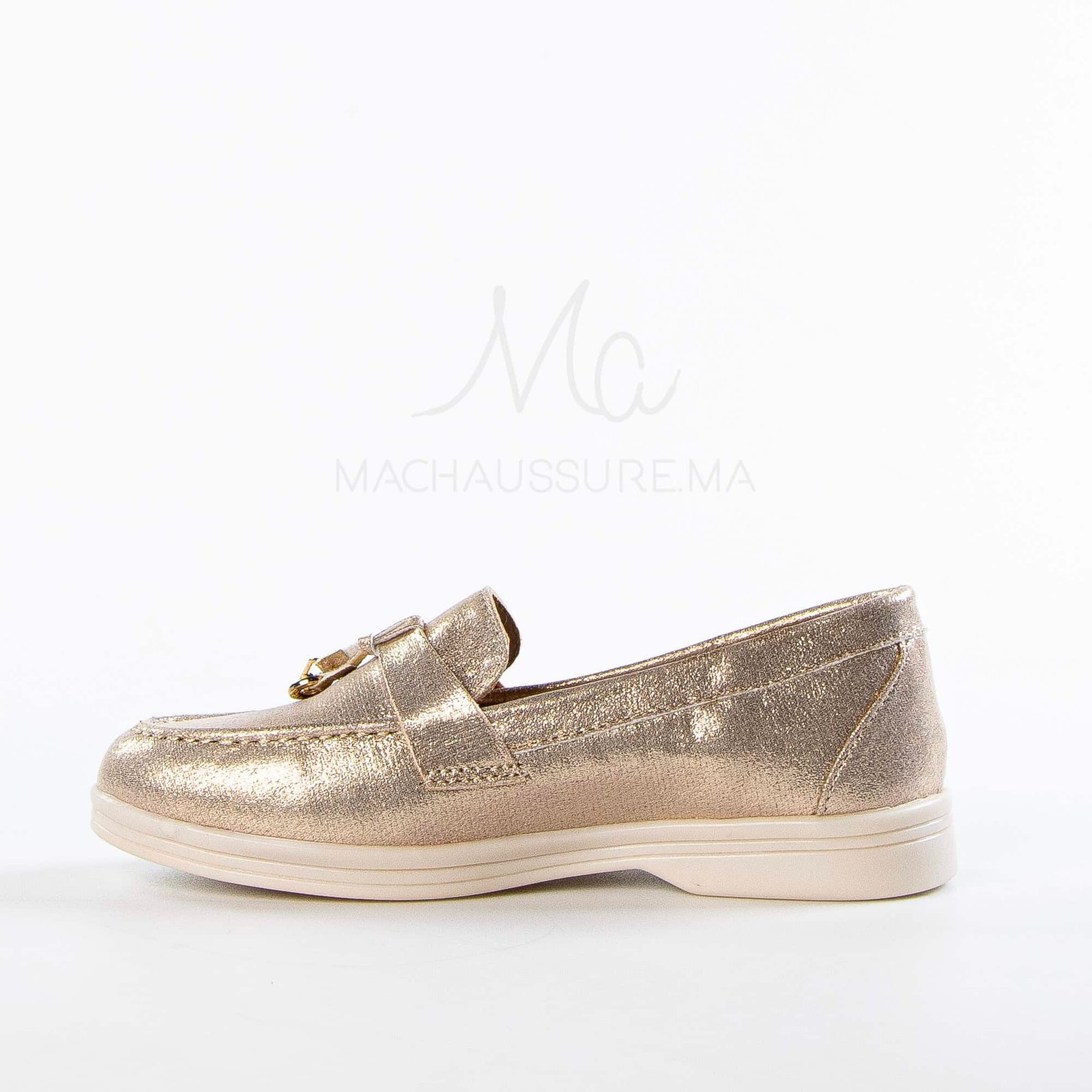 Opaline – Mocassins Fille en Bronze.
