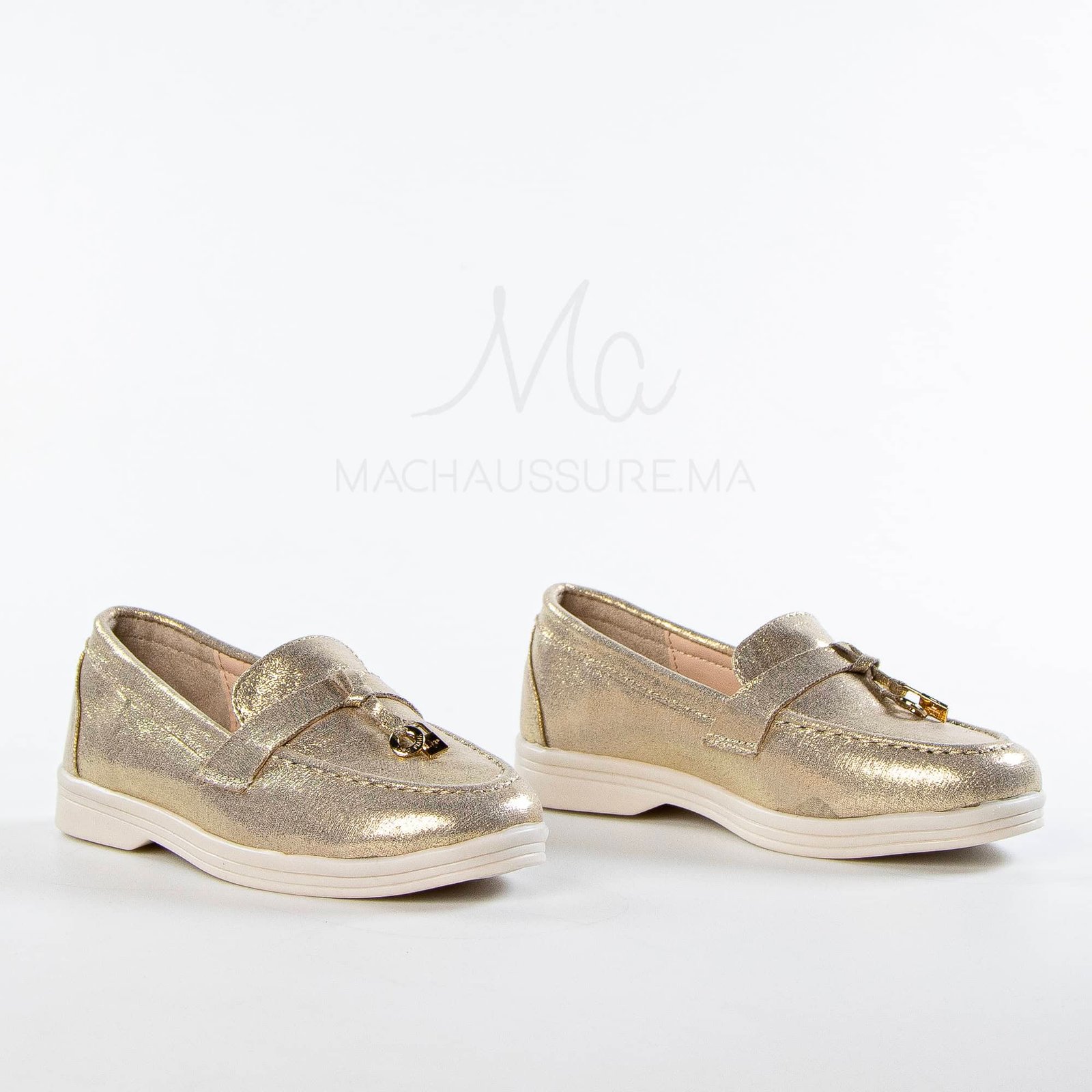Opaline – Mocassins Fille en Doré.