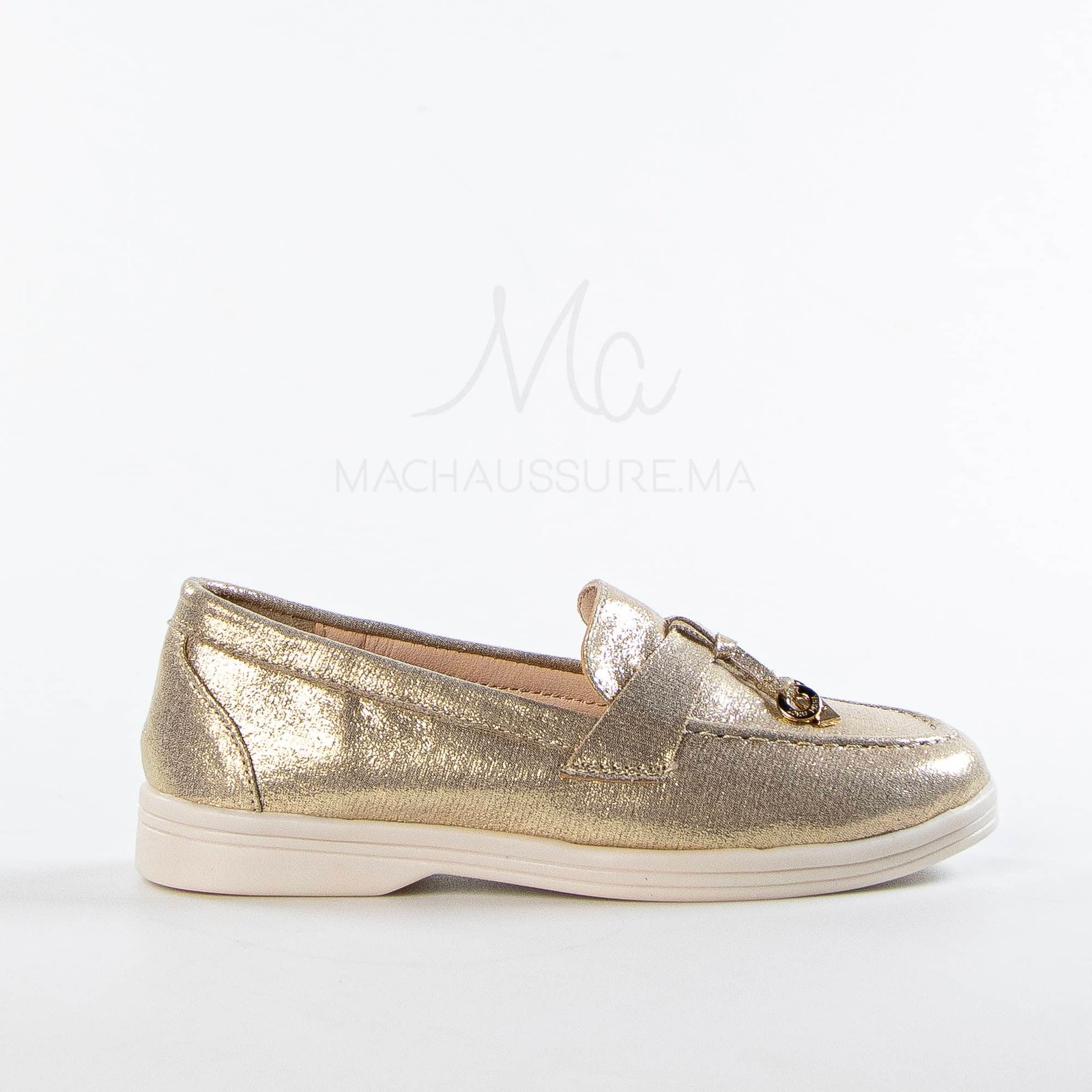 Opaline – Mocassins Fille en Doré.