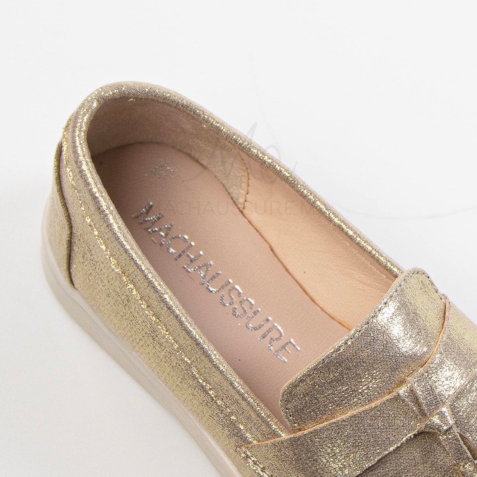 Opaline – Mocassins Fille en Doré.