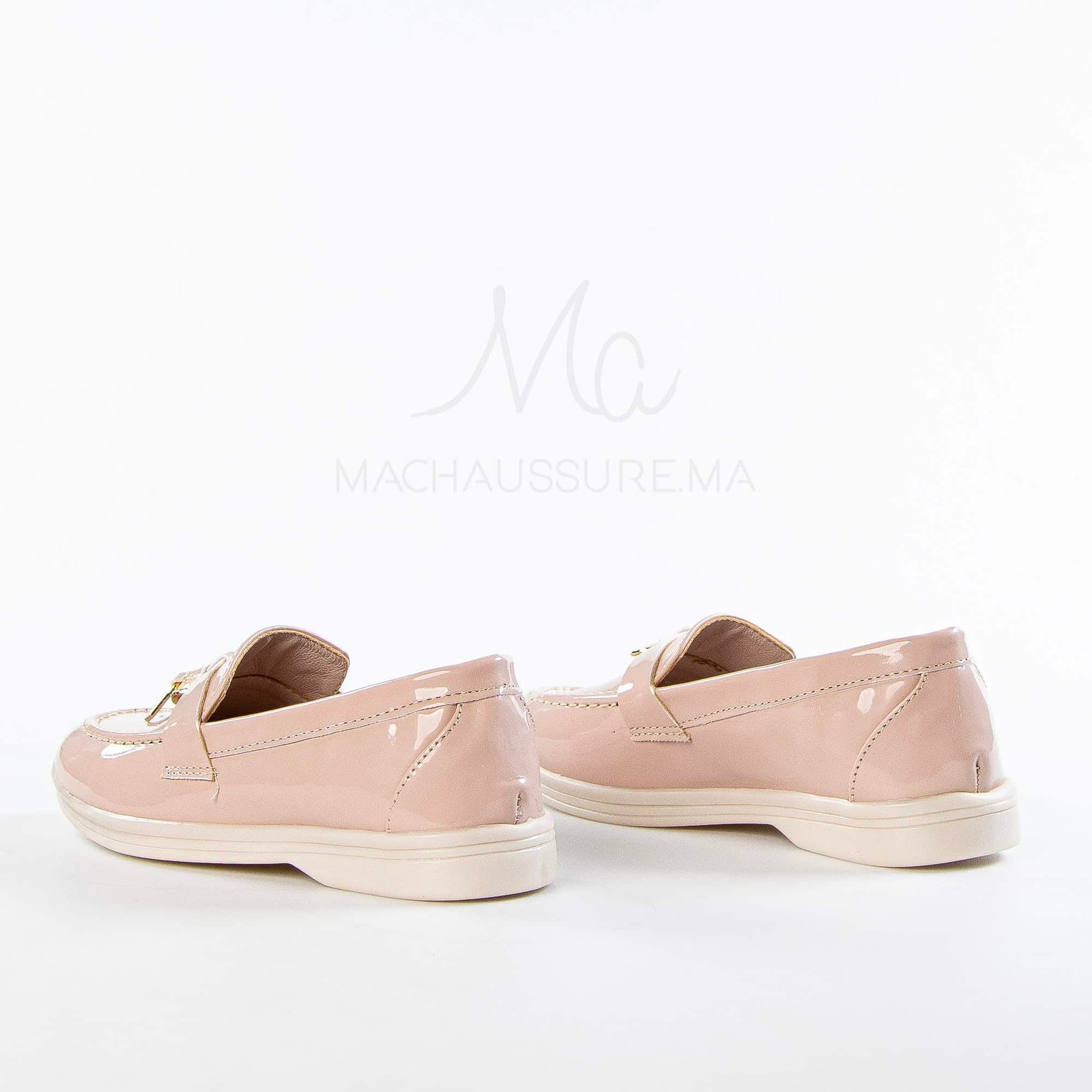 Opaline – Mocassins Fille en Vernis Rose.