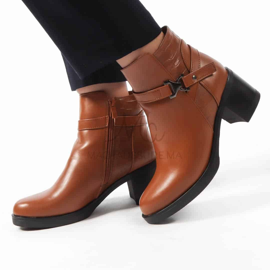SHANON - Bottines Femmes en Tabac.
