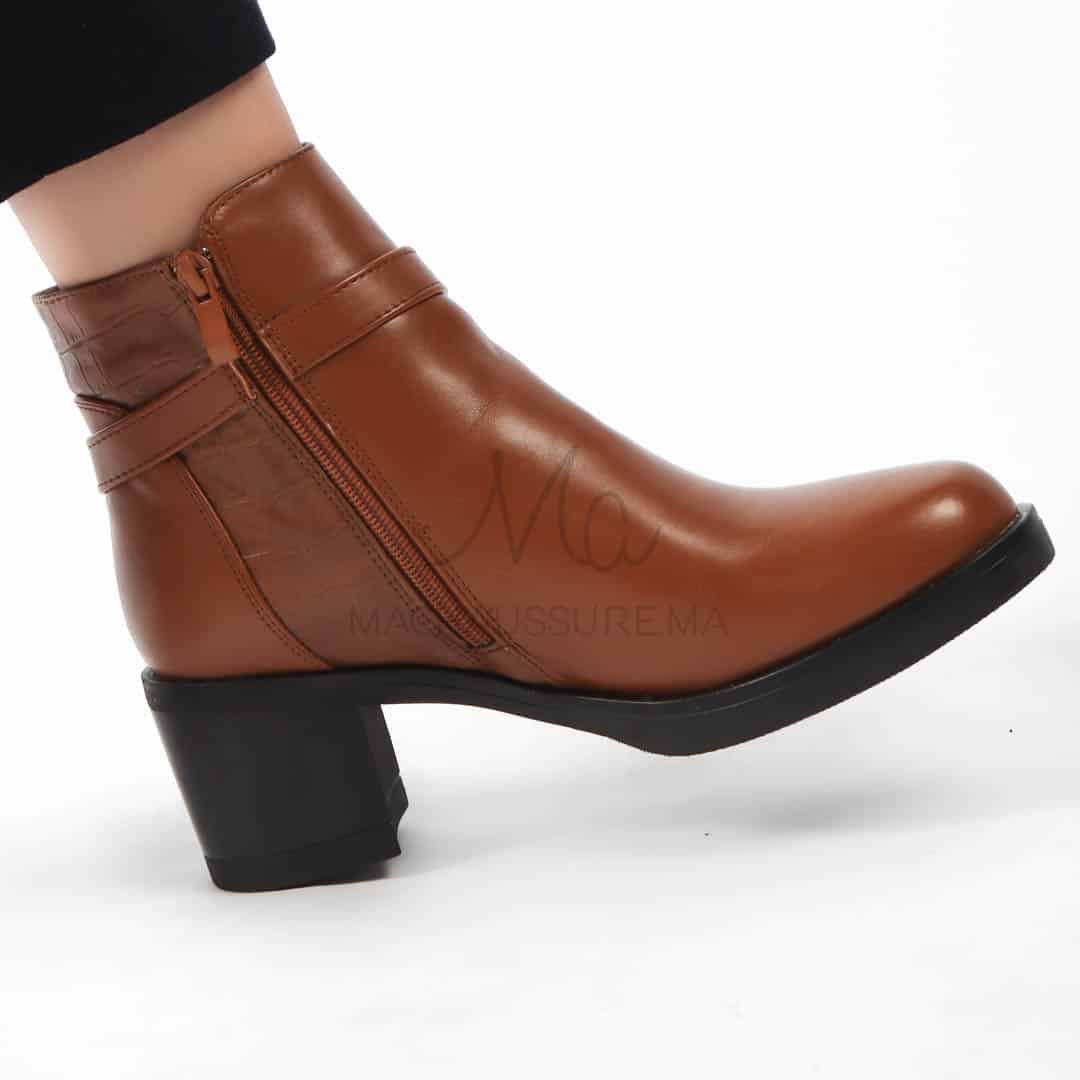 SHANON - Bottines Femmes en Tabac.