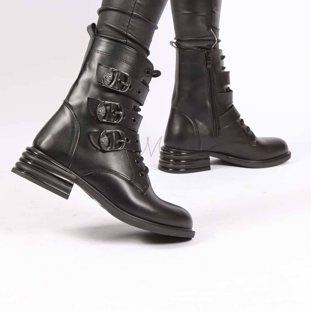 ALIDA- Bottines à talon en Noir.