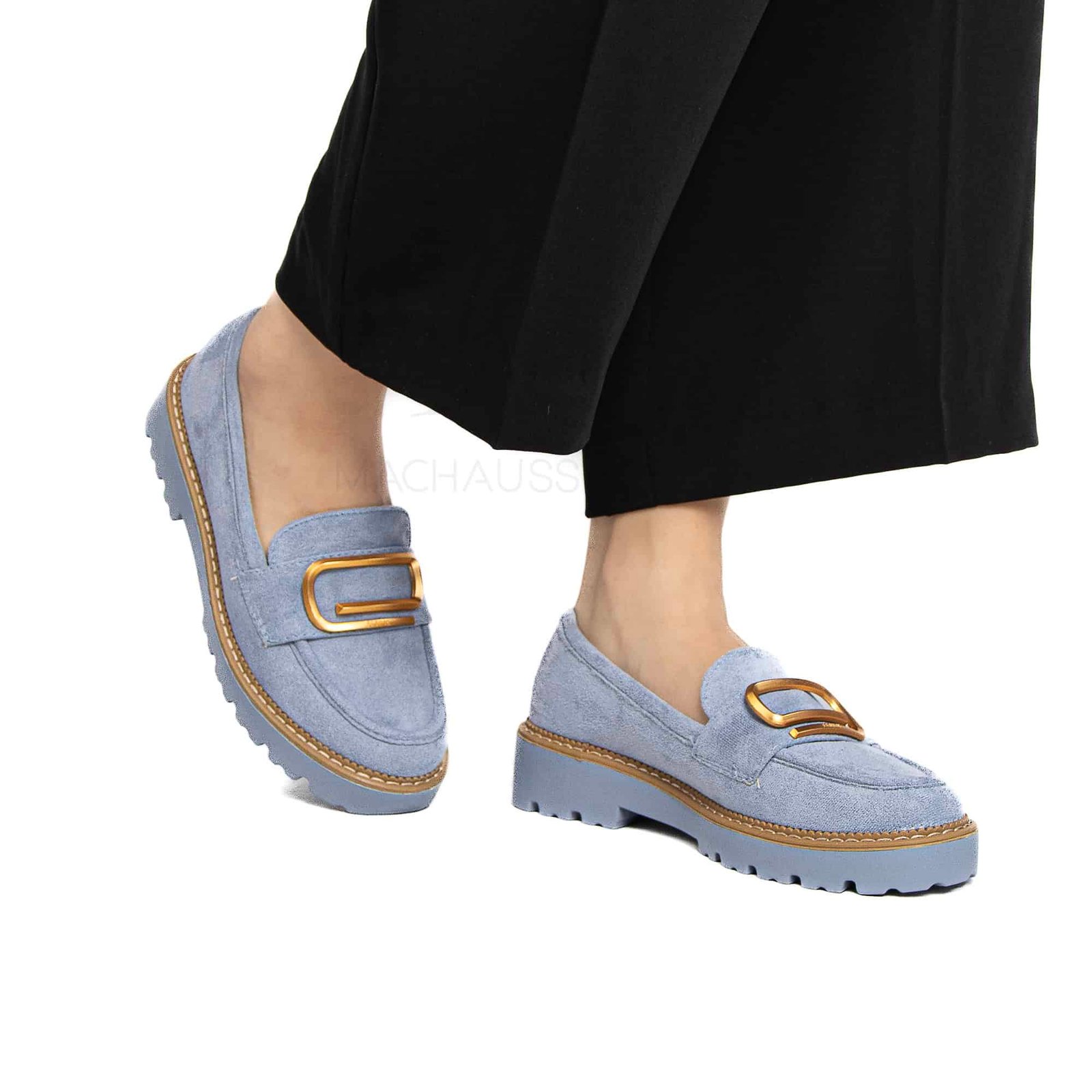 Le Soulier – Derbies Femmes en Bleu.