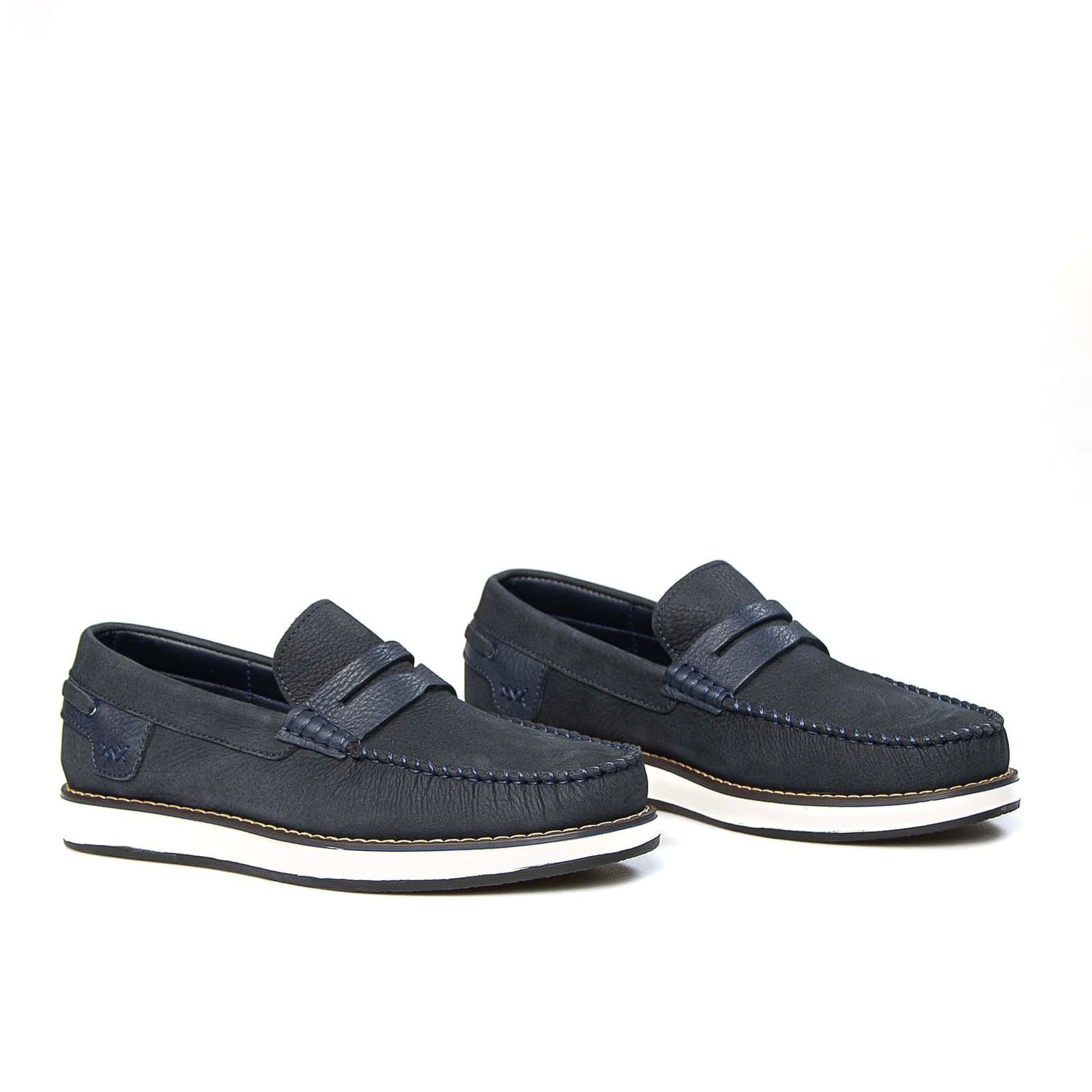 MAJD - Mocassins 100 % Daim Bleu.