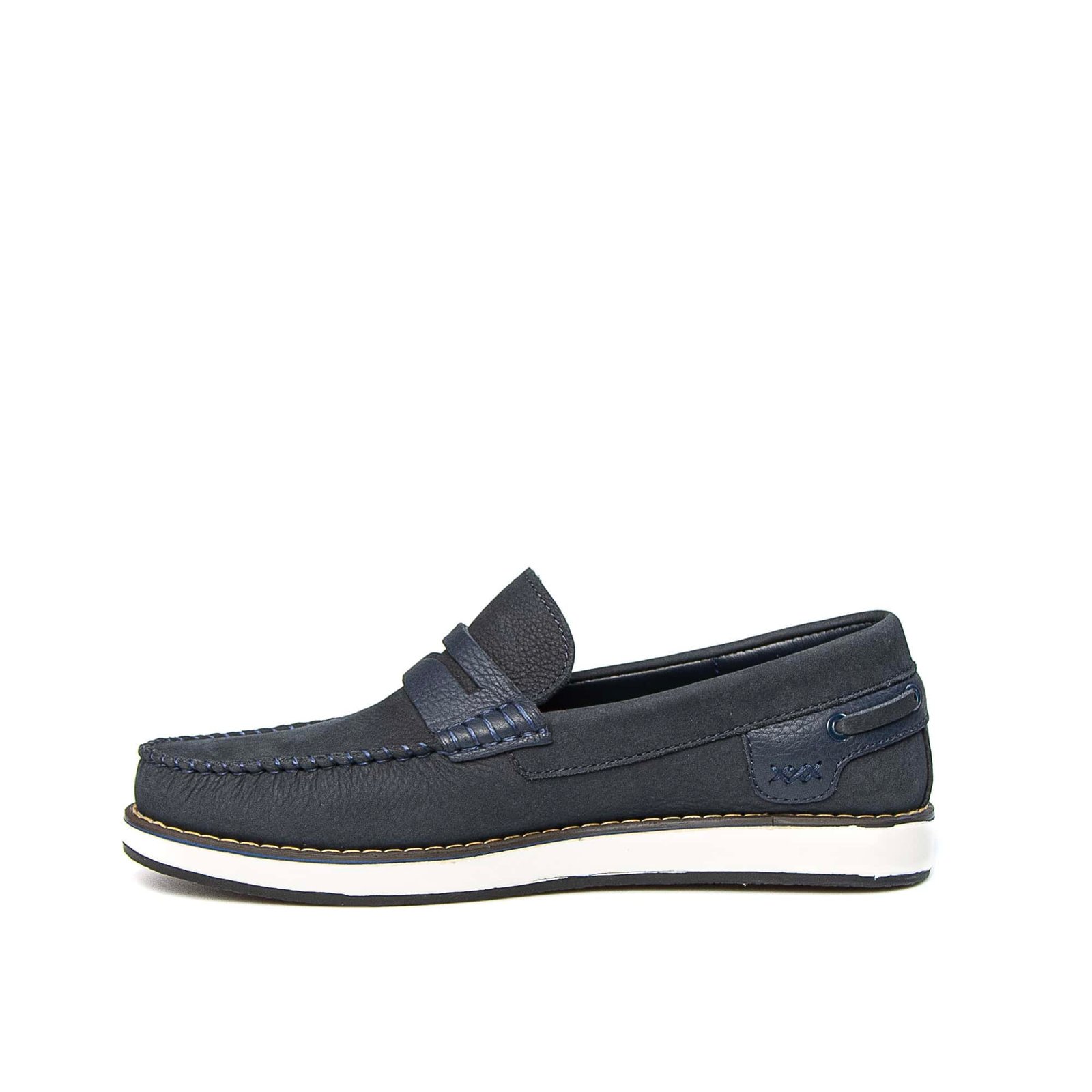 MAJD - Mocassins 100 % Daim Bleu.