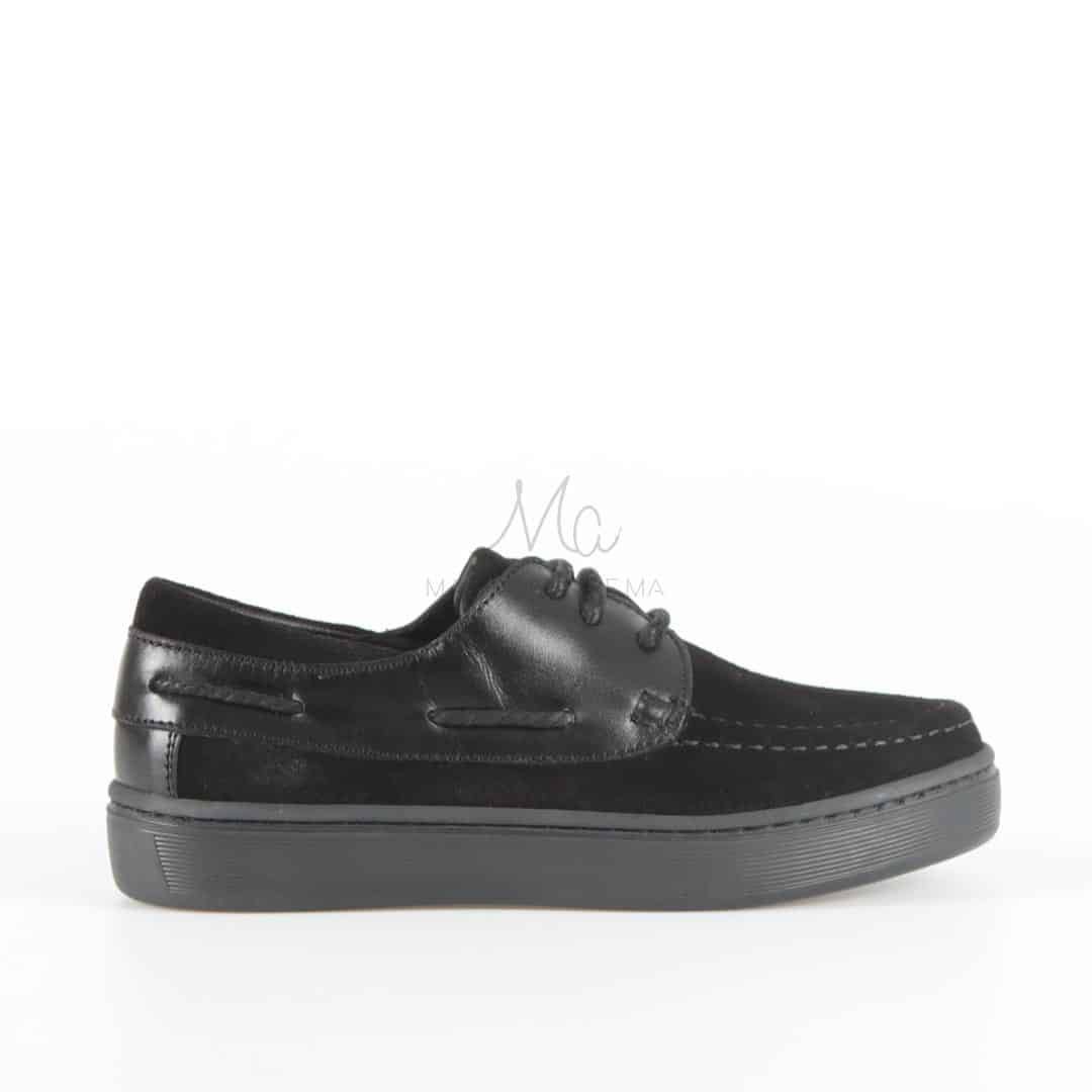 JERSEY - Mocassins en Daim Enfant en Noir.