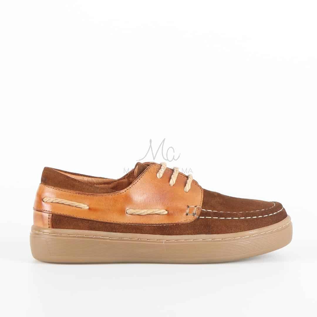 JERSEY - Mocassins en Daim Enfant en Tabac.