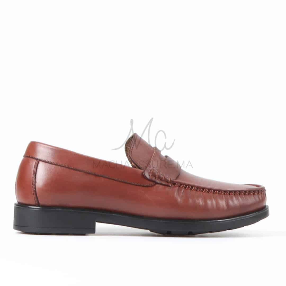 COLLEGE – Mocassins Hommes 100% CUIR en Marron clair.