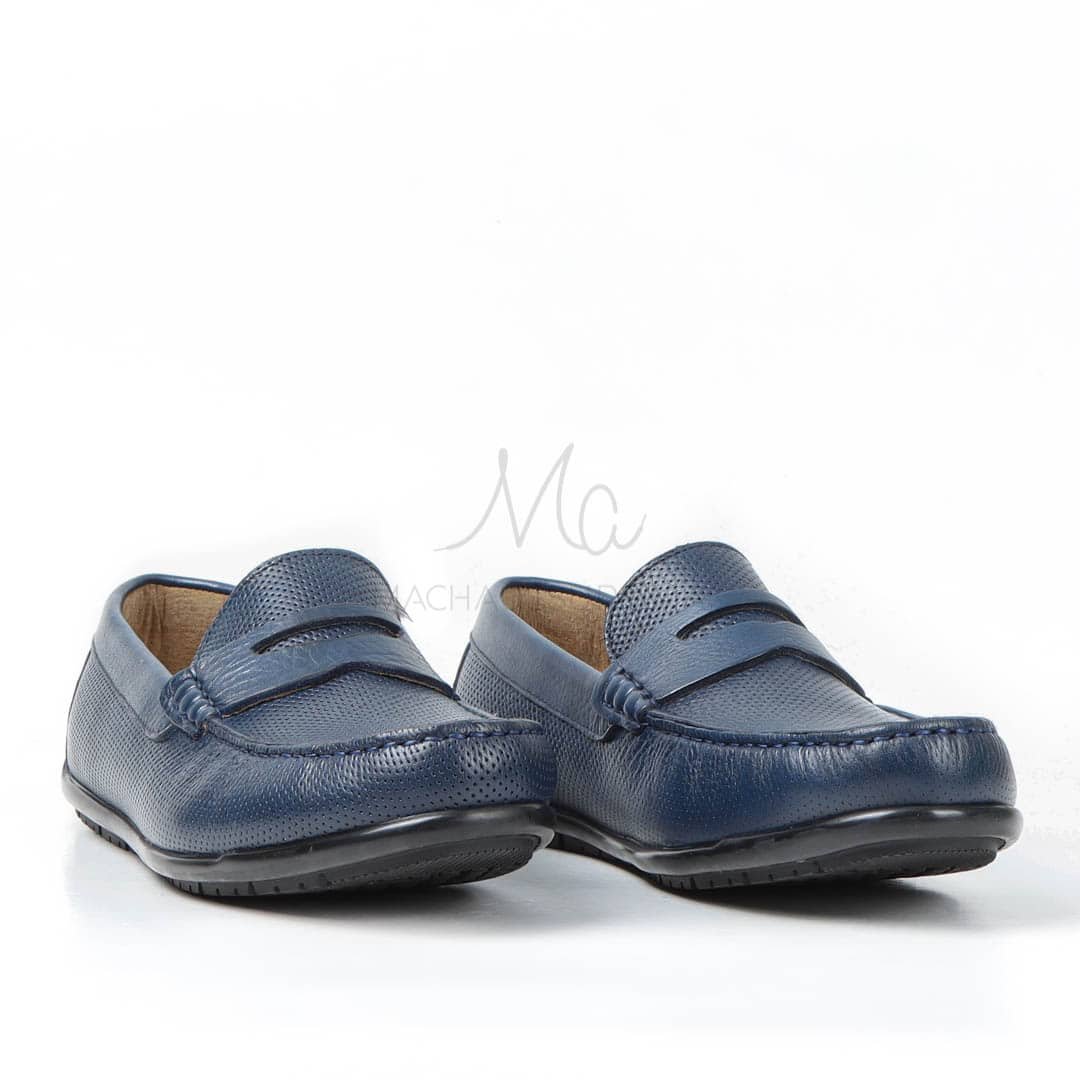 CORYDALLOS - Mocassins ultras confortable 100% Cuir en bleu.