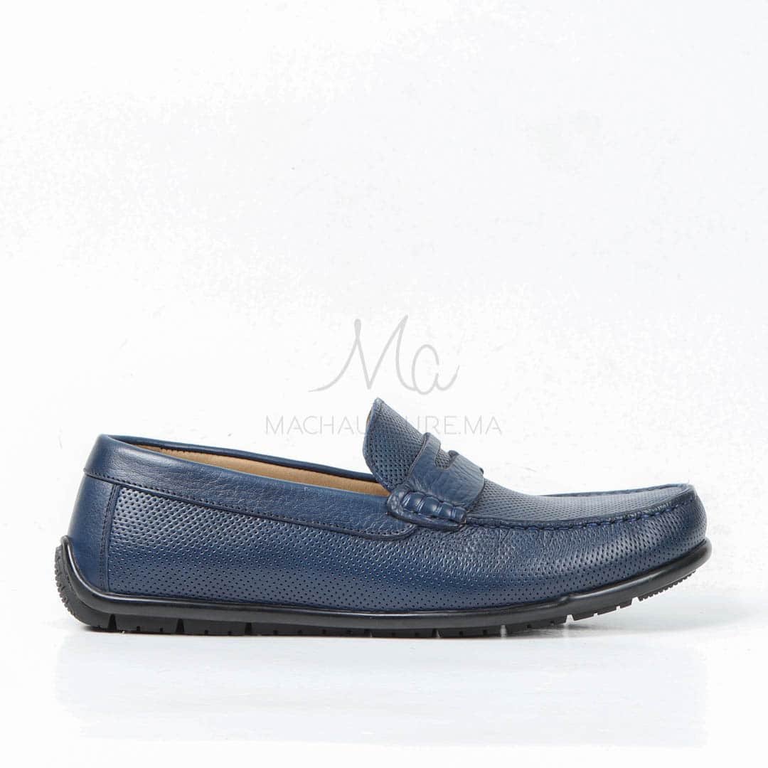 CORYDALLOS - Mocassins ultras confortable 100% Cuir en bleu.