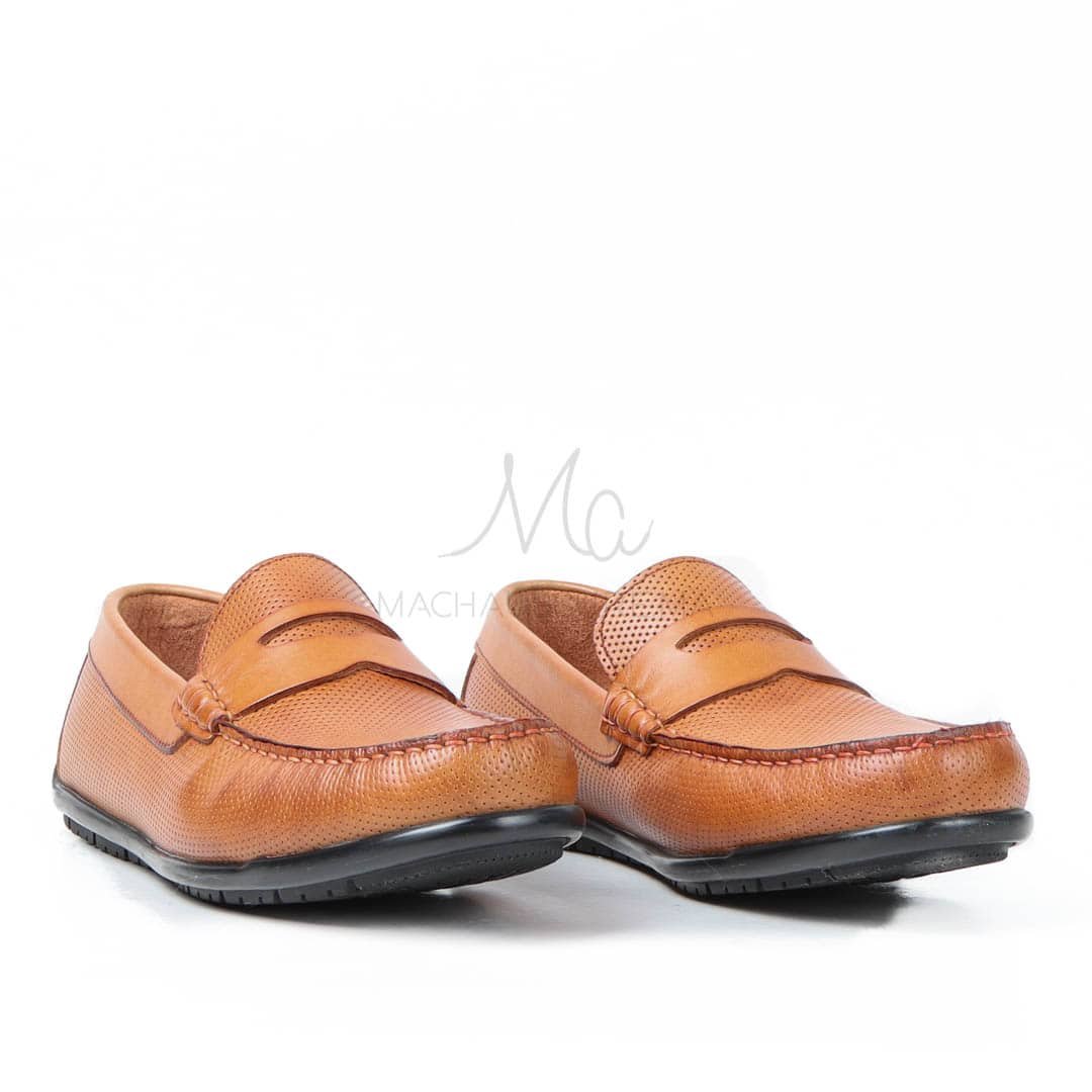 CORYDALLOS - Mocassins ultras confortable 100% Cuir en Tabac.