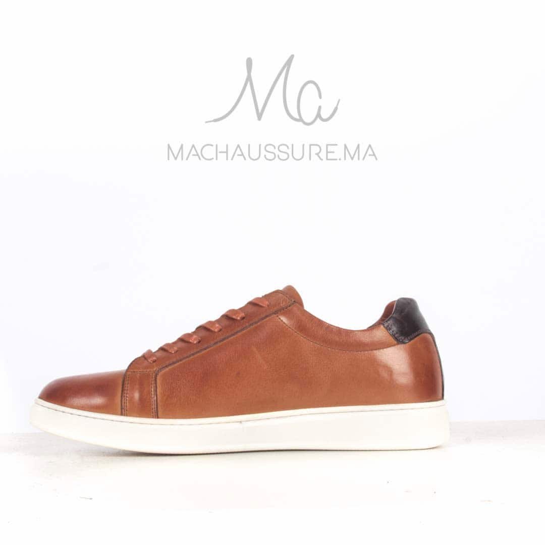 Rio Baskets Basses en cuir - Tabac.