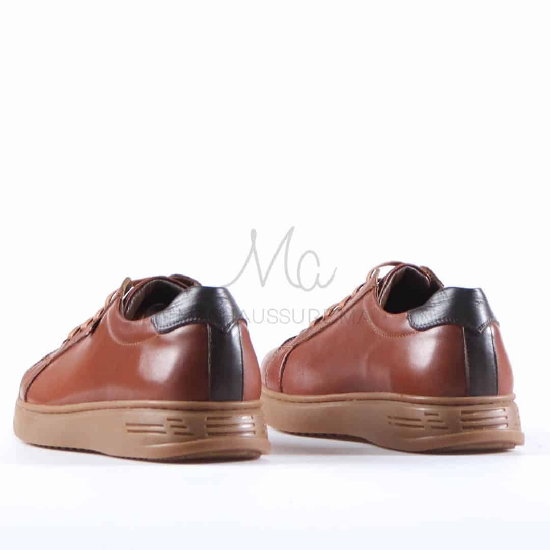 Reyo - Baskets Basses en cuir en Tabac.