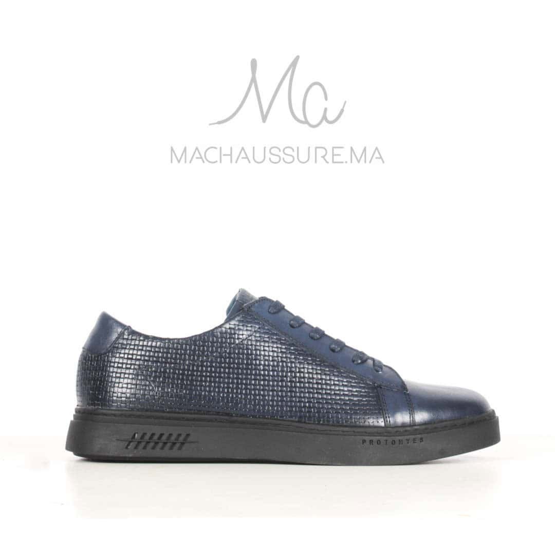 Dillon Baskets Basses en cuir - Bleu.