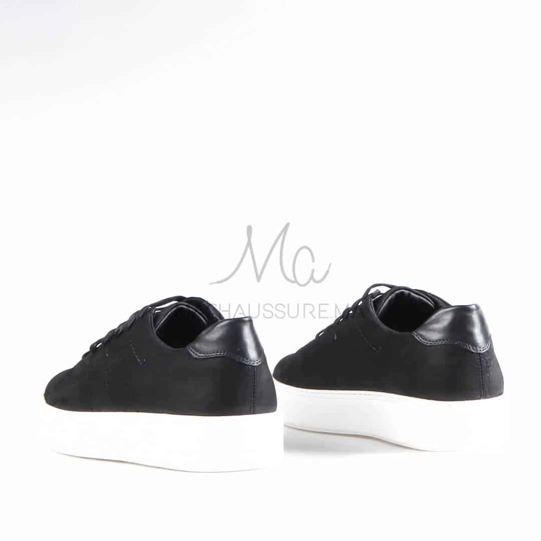 Renato - Baskets Hommes 100% Cuir en Noir.