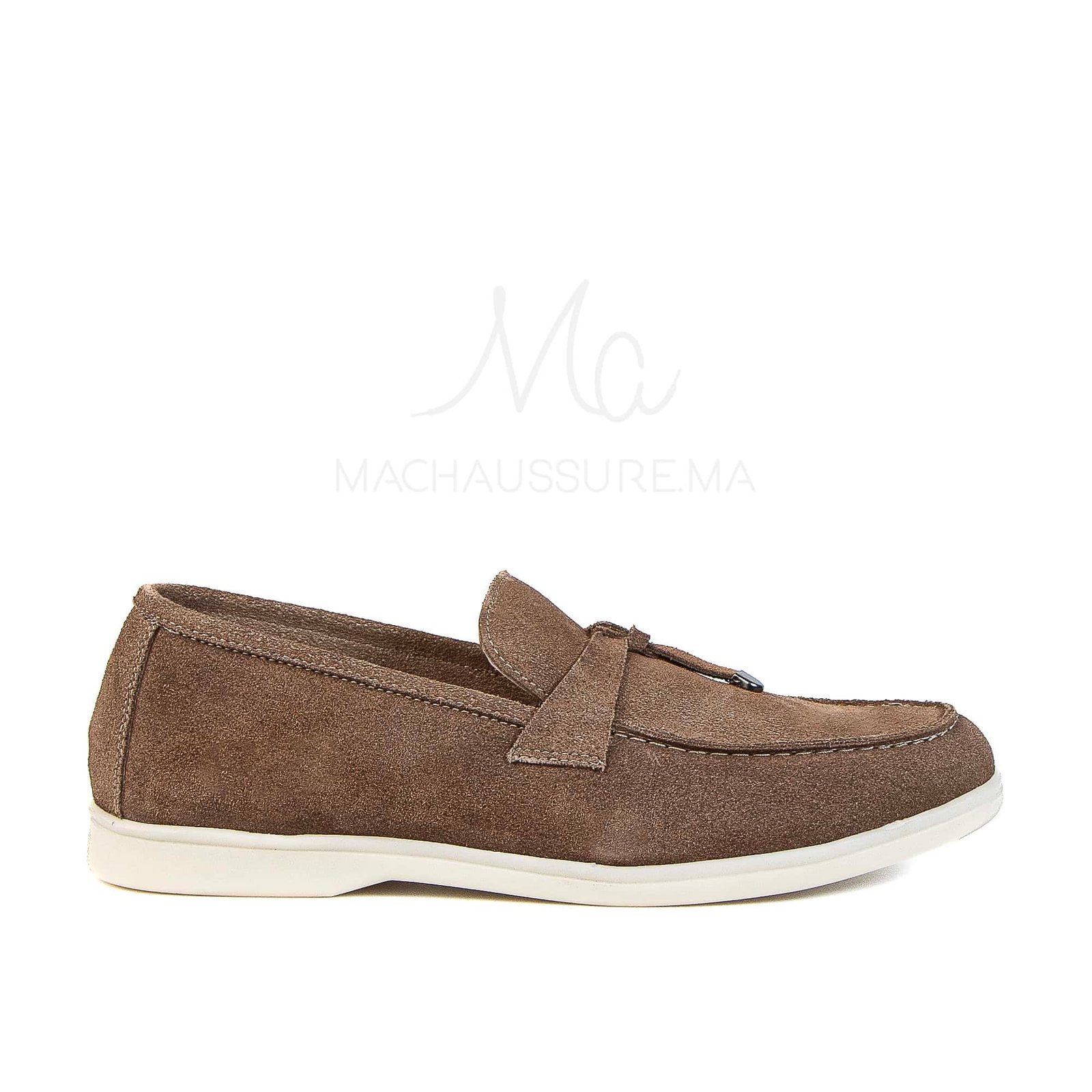 OPERA - Mocassins 100 % Daim Kaki.