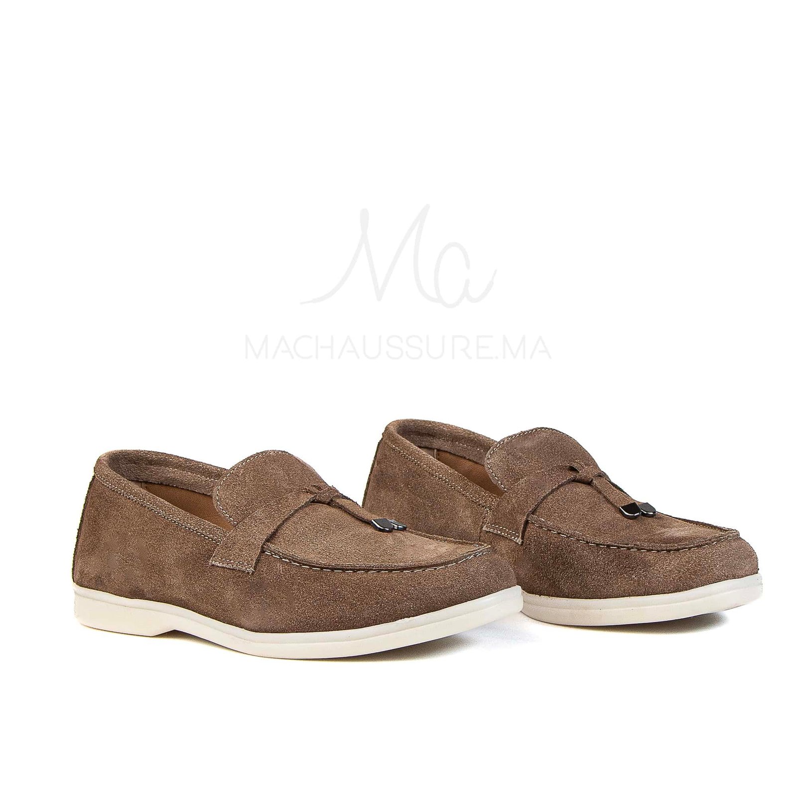 OPERA - Mocassins 100 % Daim Kaki.