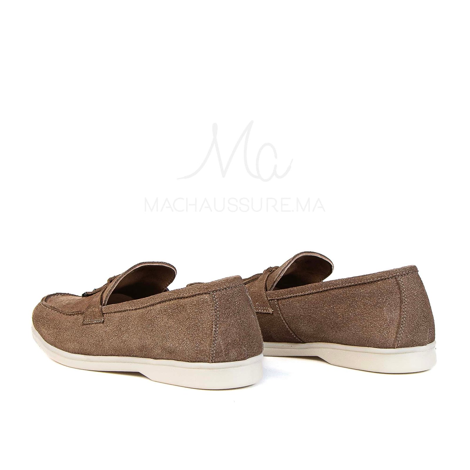 OPERA - Mocassins 100 % Daim Kaki.