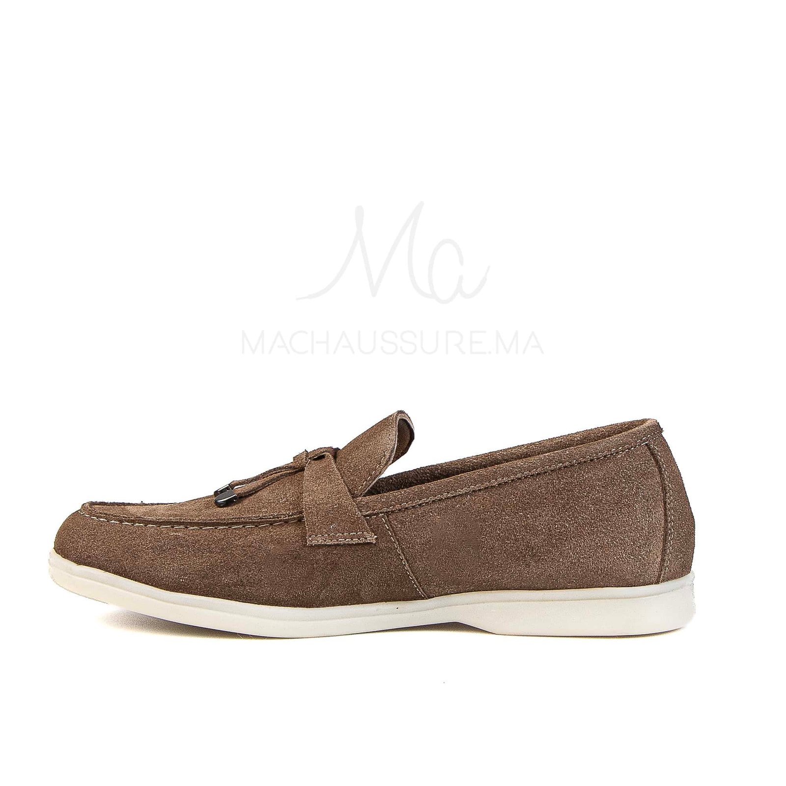 OPERA - Mocassins 100 % Daim Kaki.