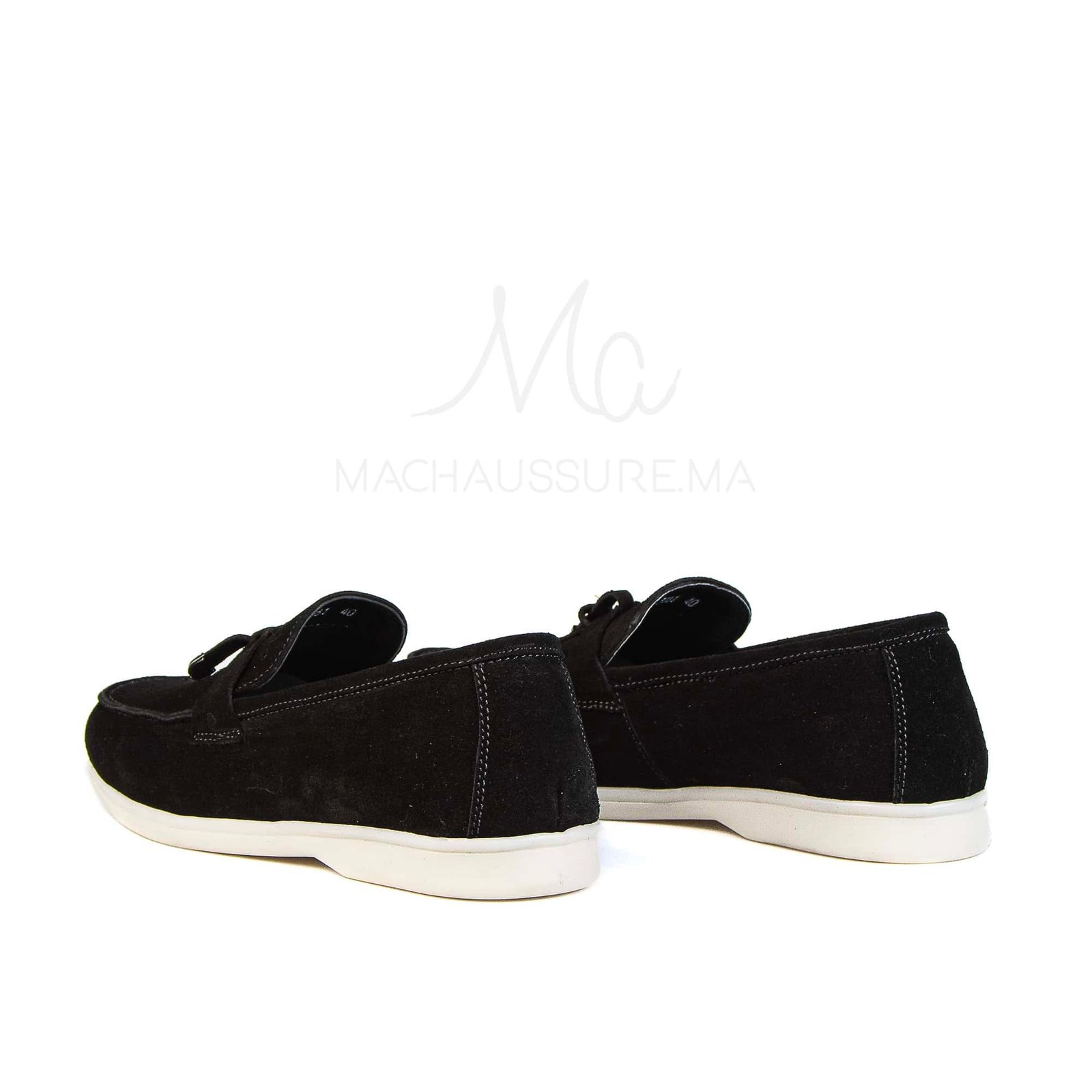 OPERA - Mocassins 100 % Daim Noir.