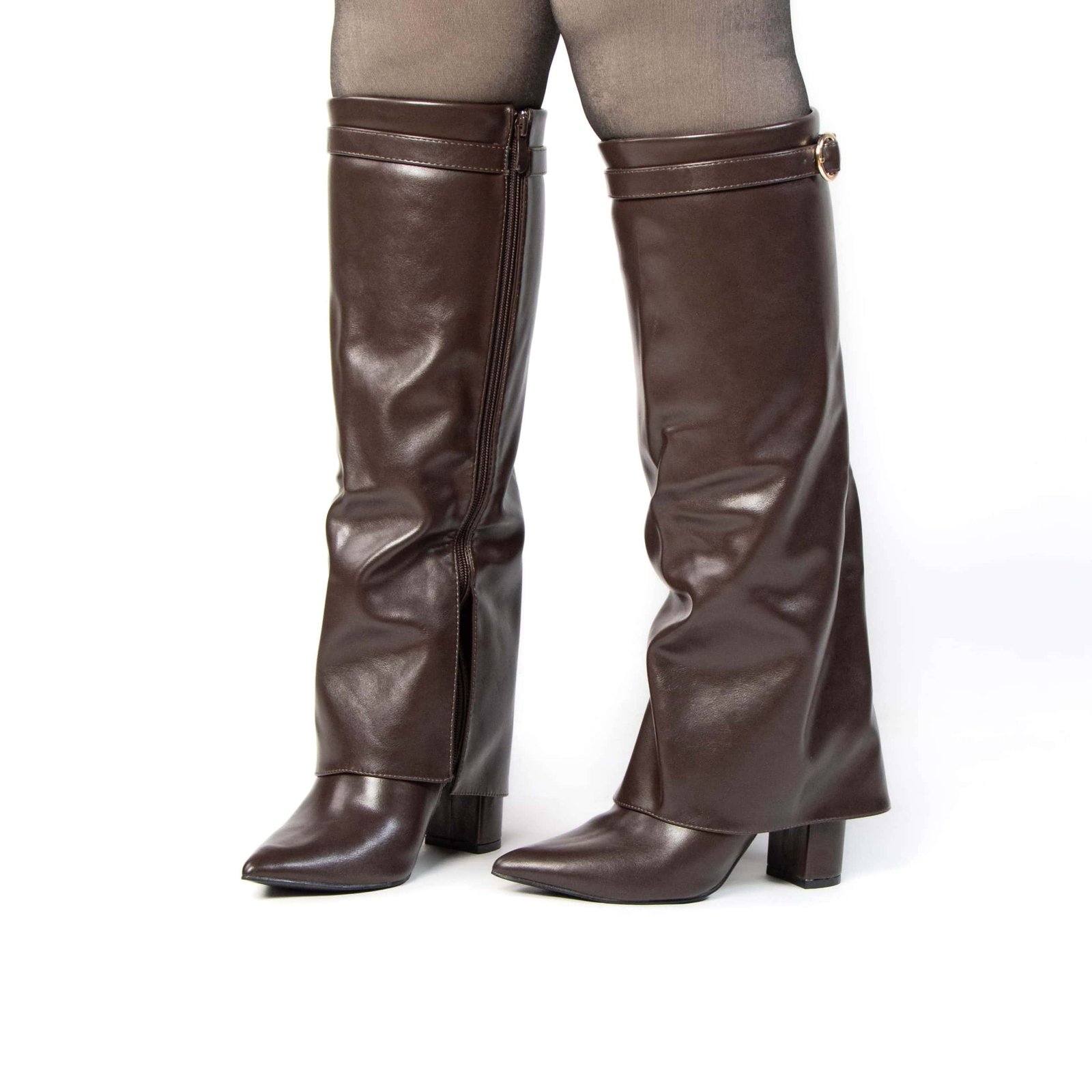 JIMMY – Bottes à talon en Marron.