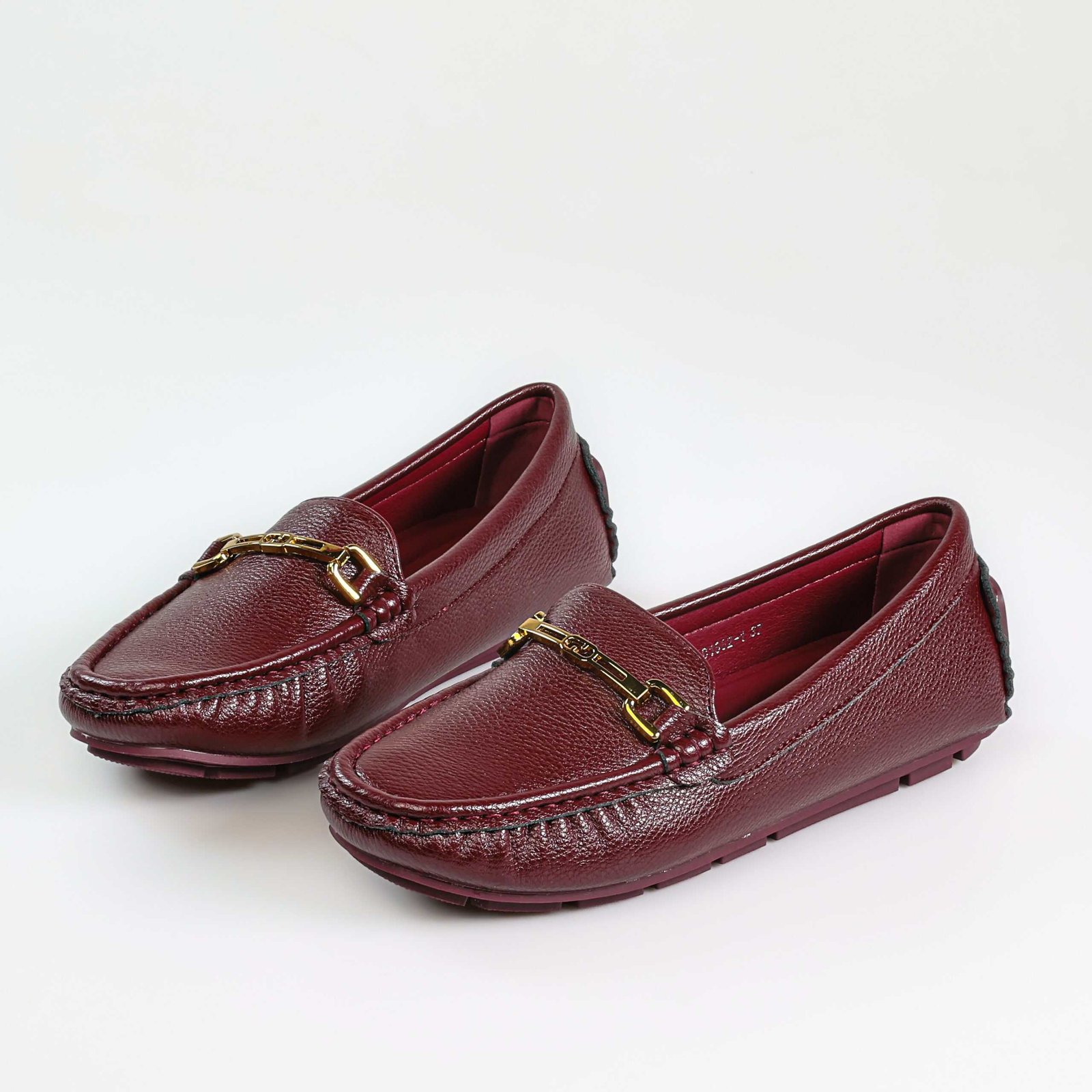 Fibre – Mocassins confortables en Bordeau.