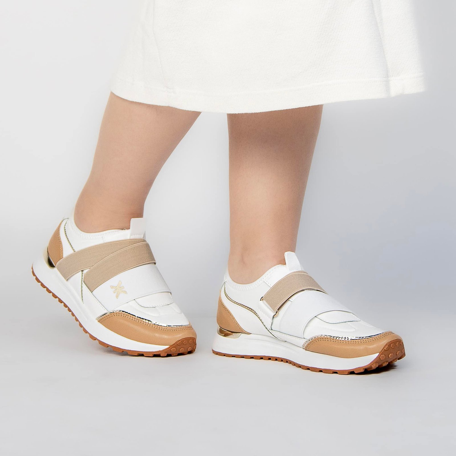 Melvine - Baskets Femmes en Kaki.