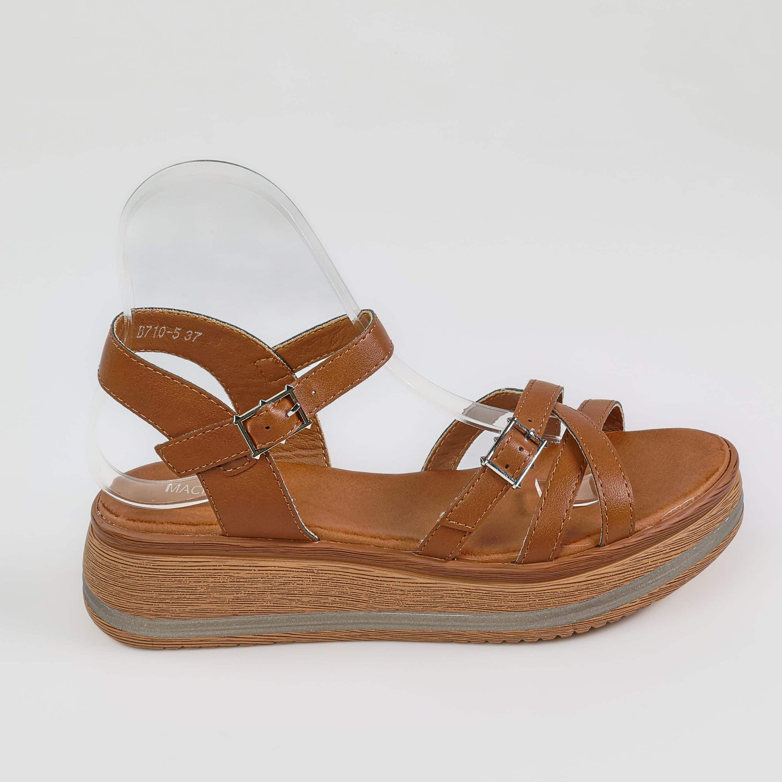 Atelier – Sandales compensées en Camel.