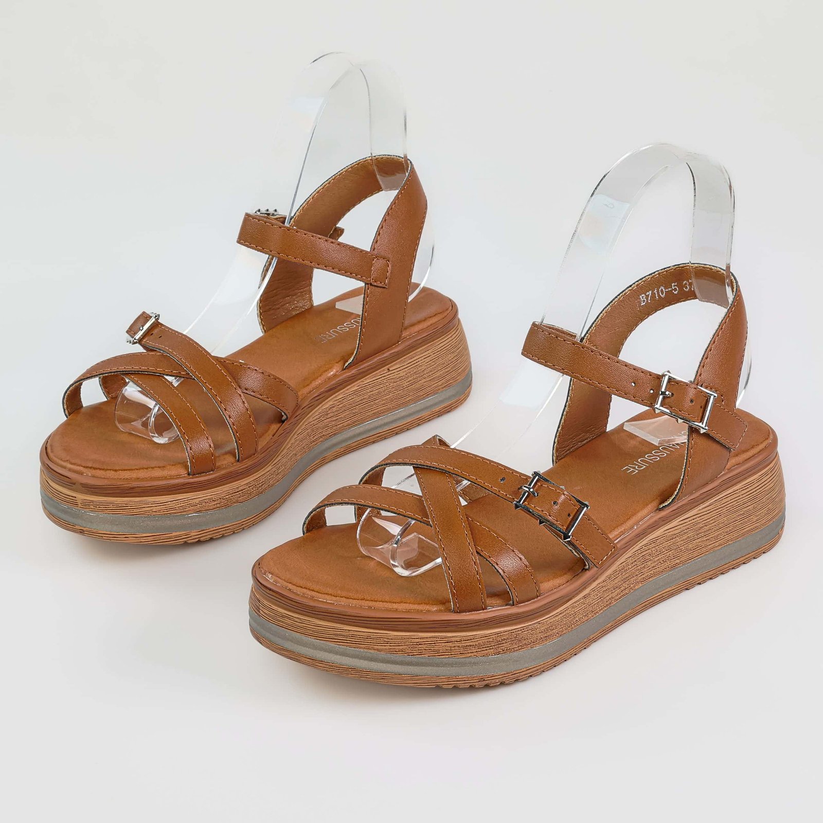 Atelier – Sandales compensées en Camel.