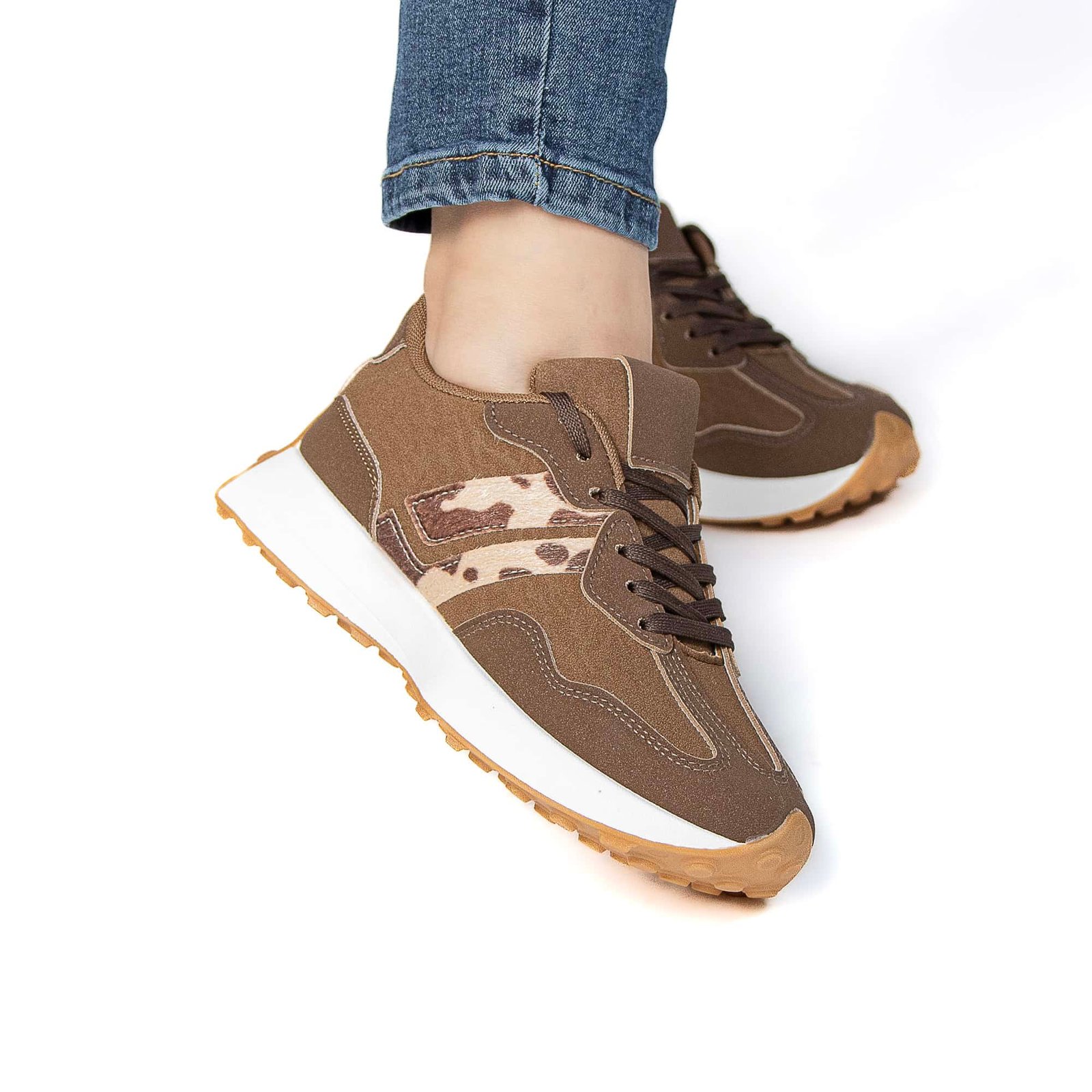 OZEL – Baskets femmes en Marron.