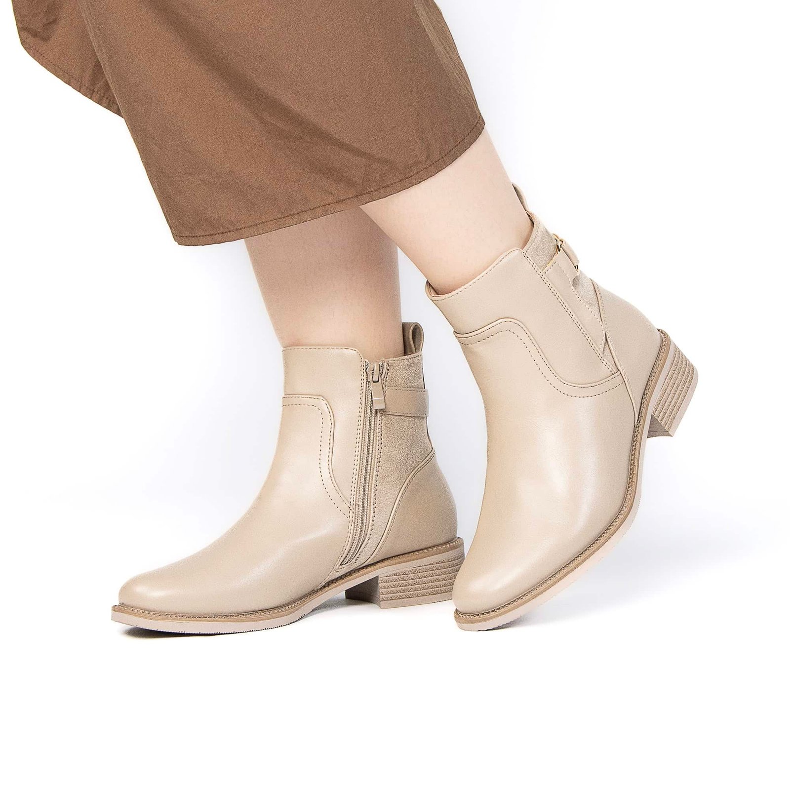 GLORY – Bottines femmes en Kaki.