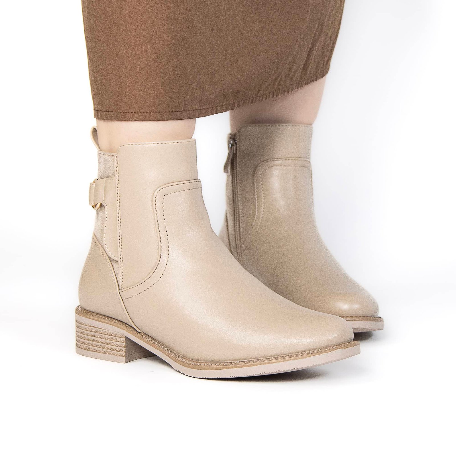 GLORY – Bottines femmes en Kaki.