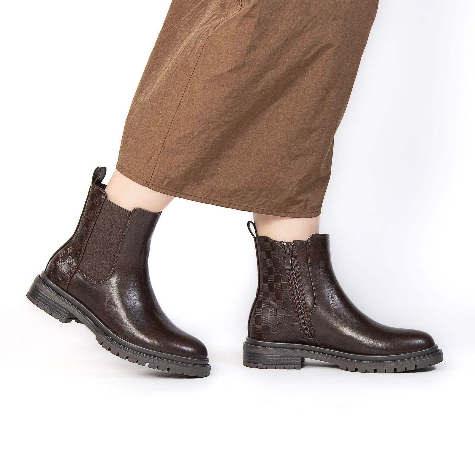 YANTI – Bottines femmes en Coffee.