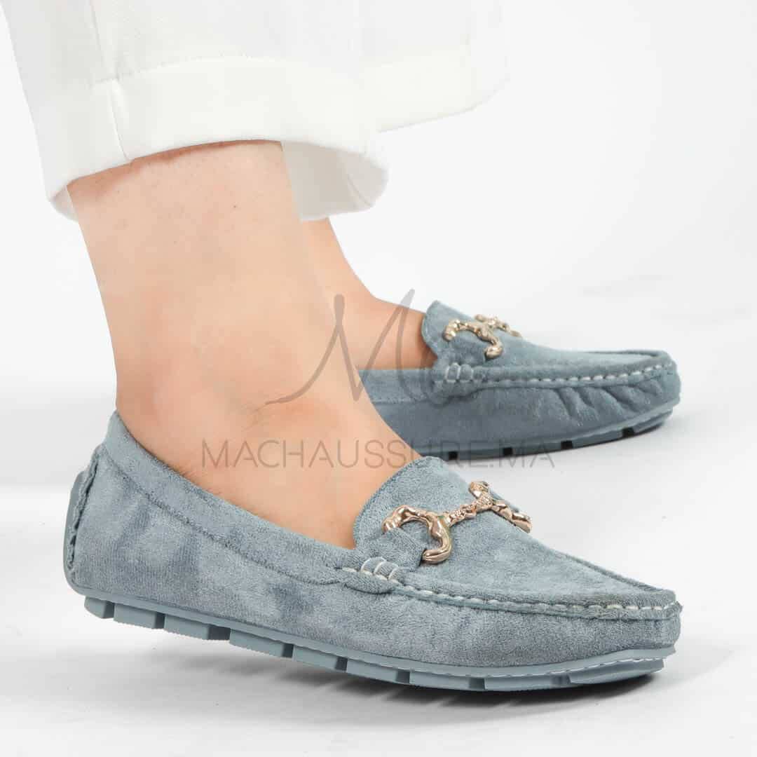 Douceur – mocassins femmes en Bleu ciel.