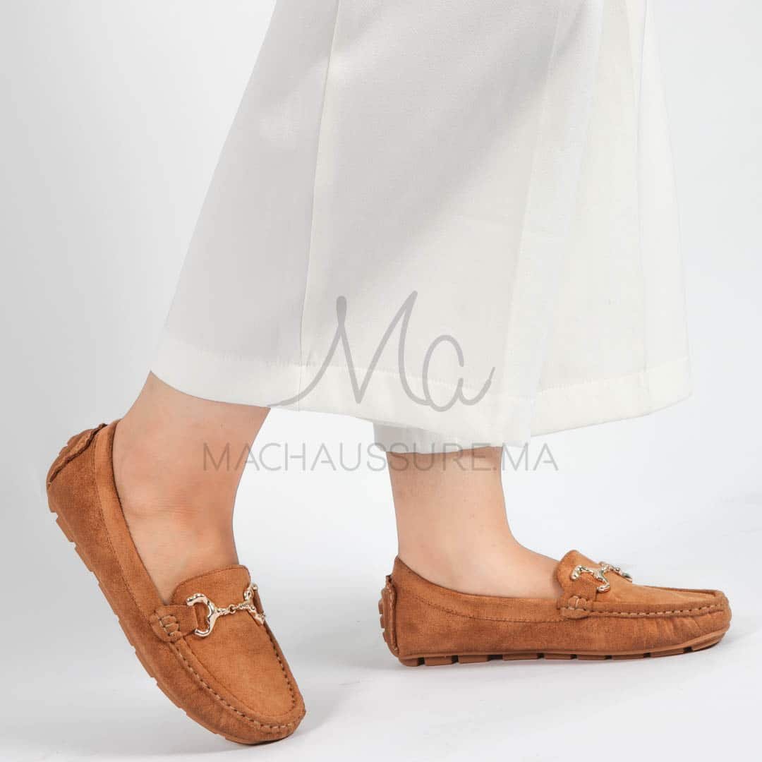 Douceur – mocassins femmes en Tabac.