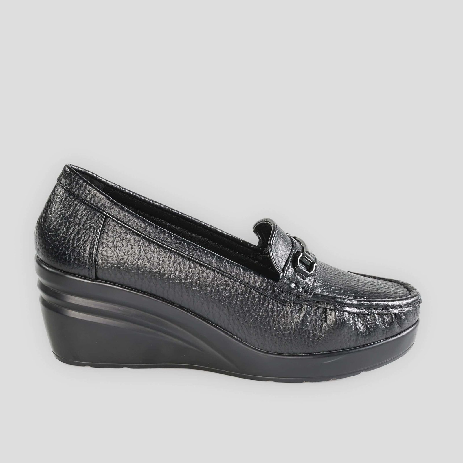 Nova – Mocassins compensées en Noir.