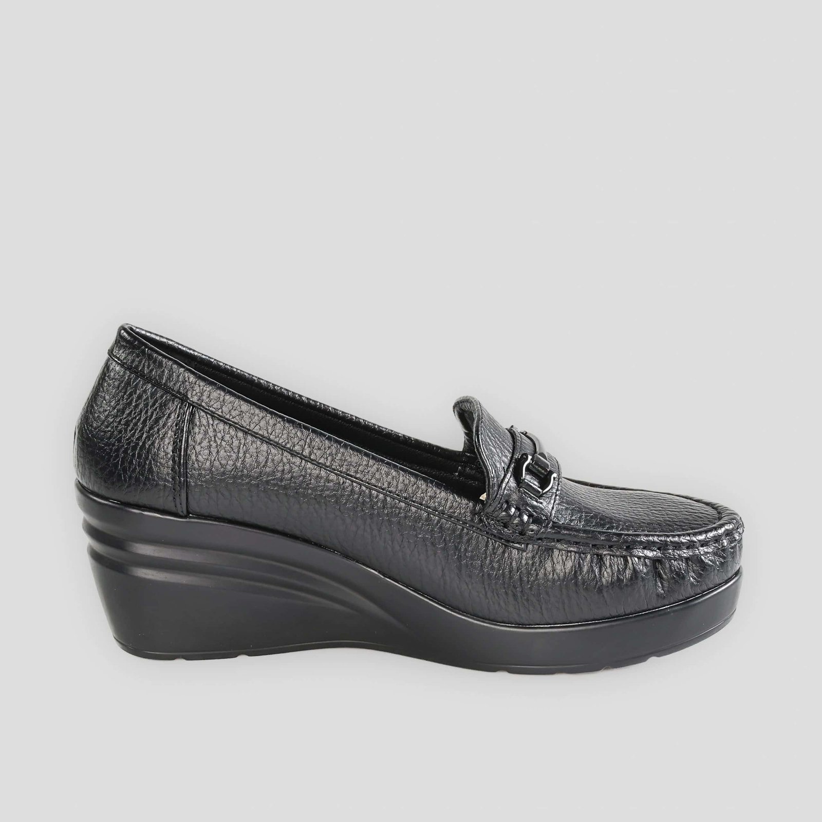 Nova – Mocassins compensées en Noir.