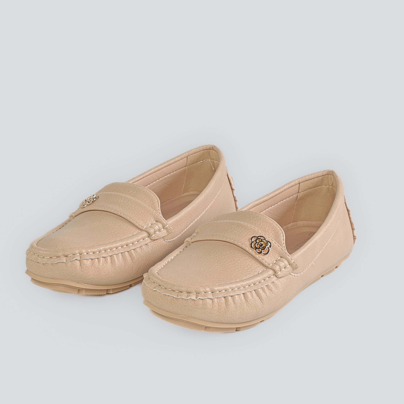 Flower – Mocassins Femmes en Beige.