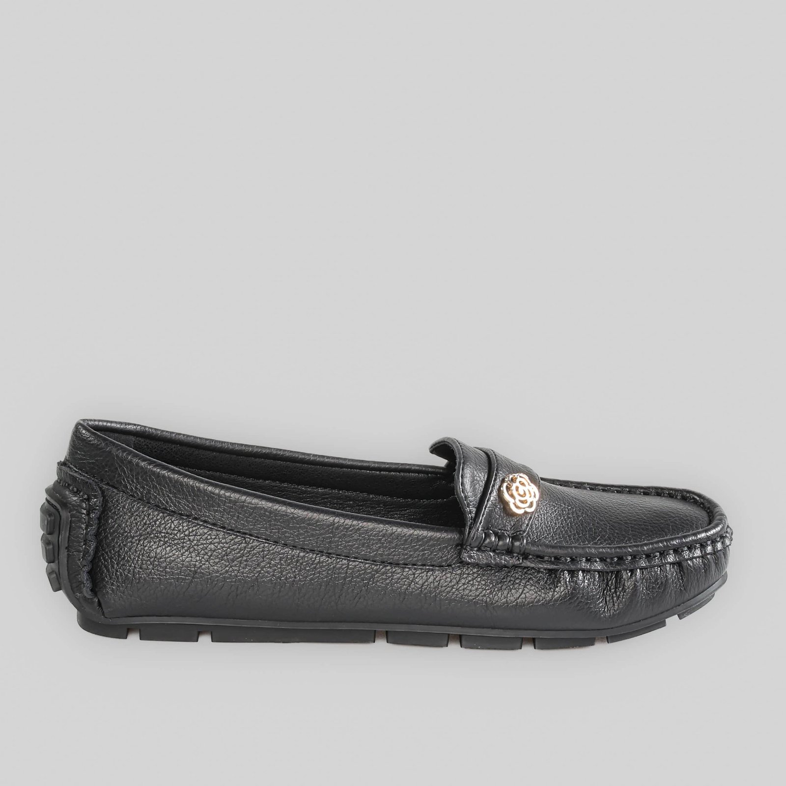 Flower – Mocassins Femmes en Noir.