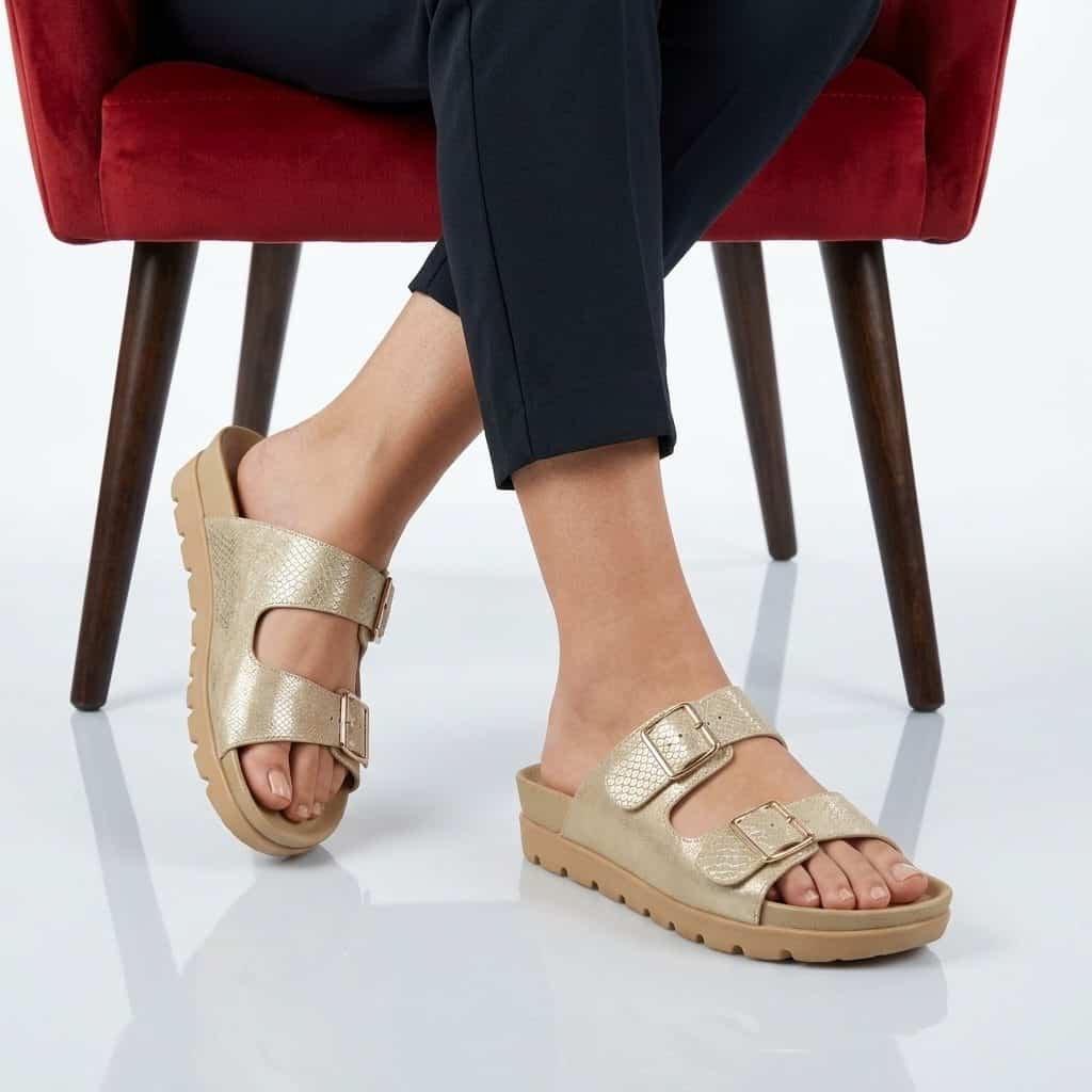 Easy Life – Sandales confort femmes en Beige.