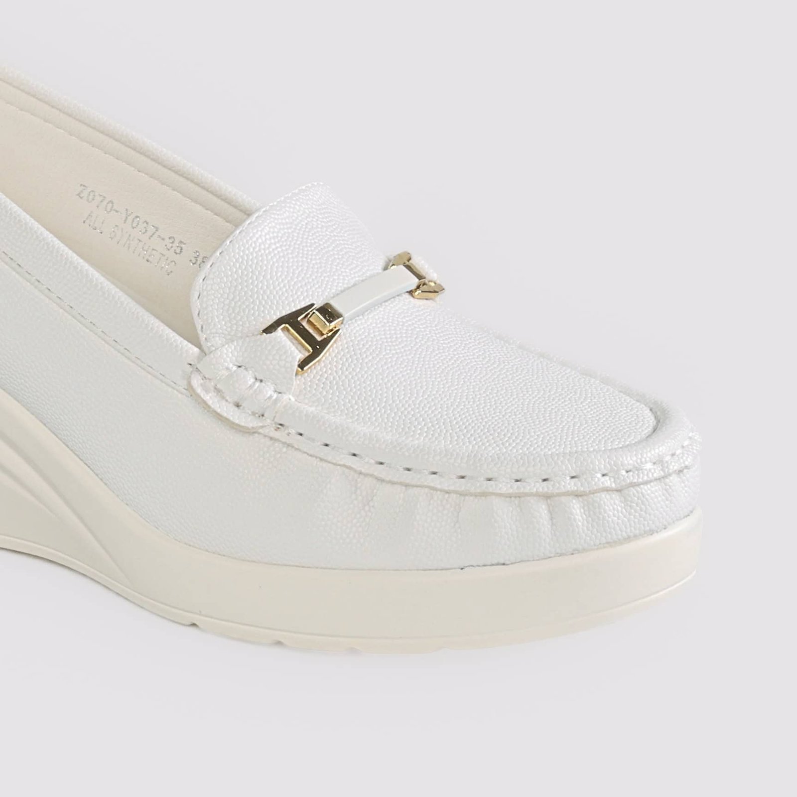 Alba – Mocassins compensées en Blanc.