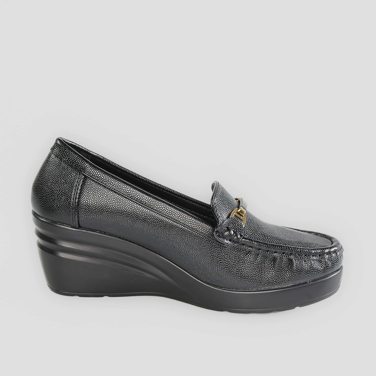Alba – Mocassins compensées en Noir.