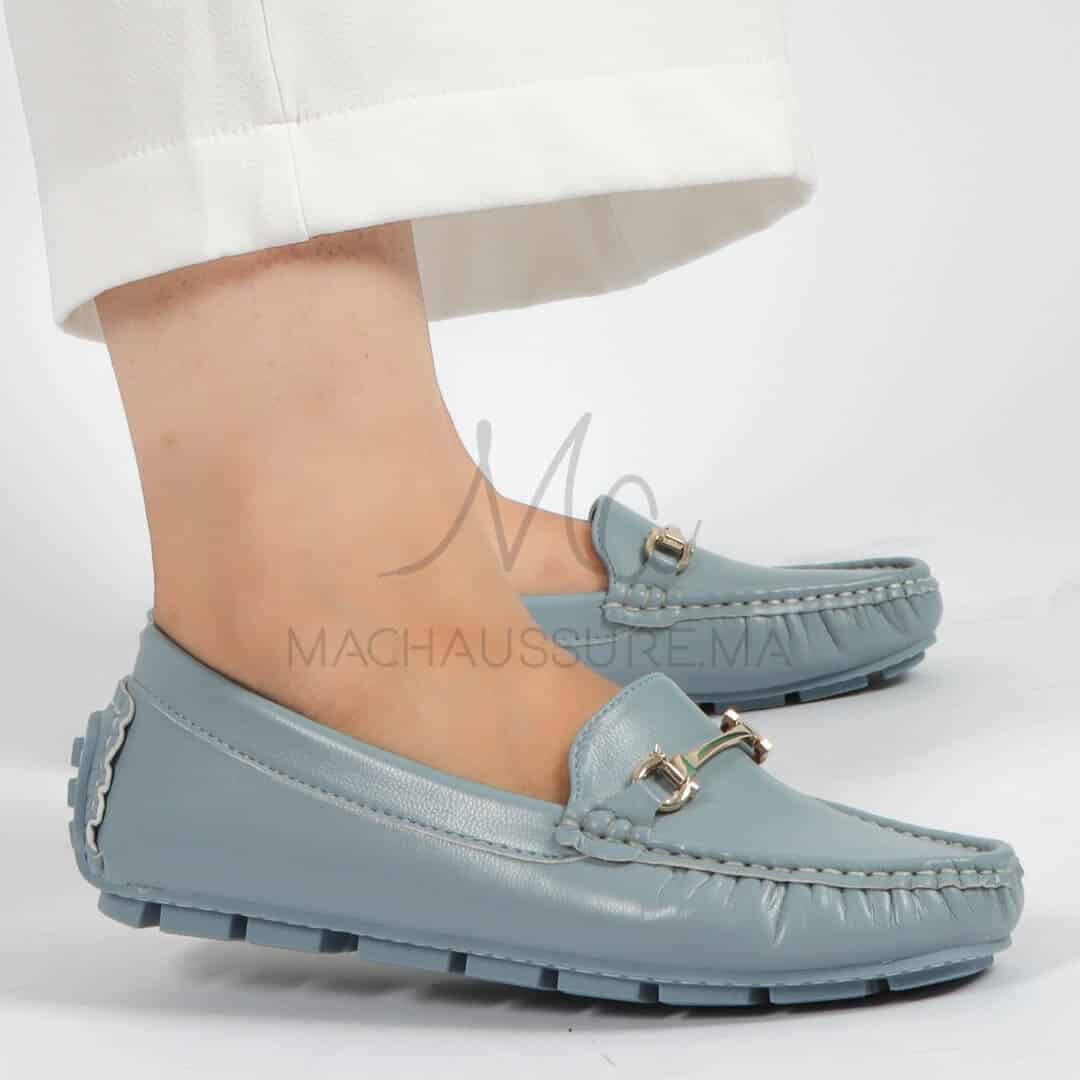 Tassel – mocassins femmes en Bleu ciel.